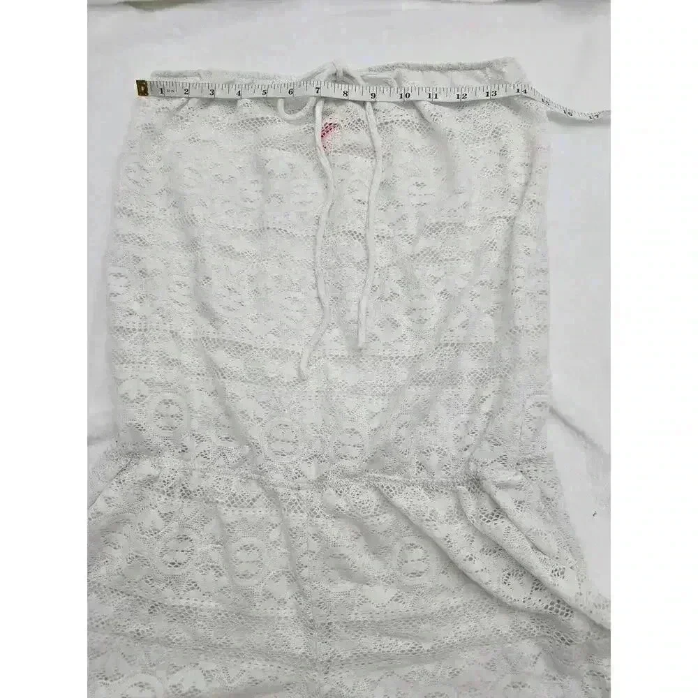 Victoria's Secret Women's Size M White Boho Strapless Romper Swim Coverup